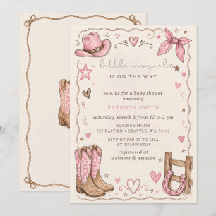 Little Cowgirl Is On The Way girl Baby Shower Invitation