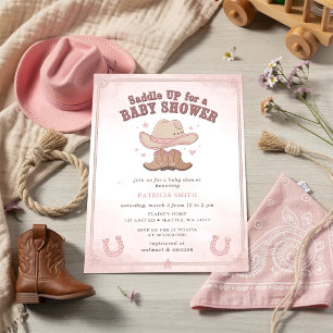Little Cowgirl Is On The Way girl Baby Shower Invitation