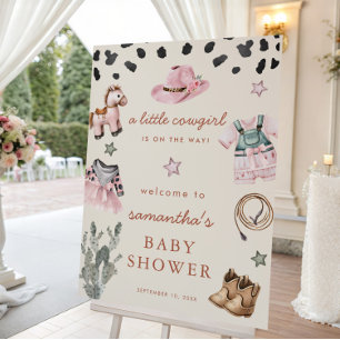 Little Cowgirl is on way girl baby shower welcome Poster