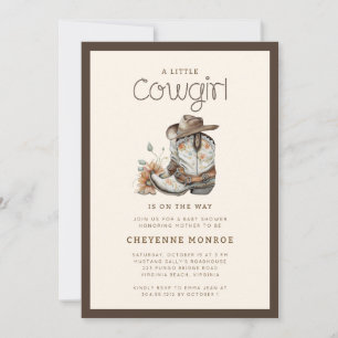 Little Cowgirl Modern Western Baby Shower  Invitation