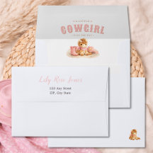 Little Cowgirl On The Way Pink Baby Shower