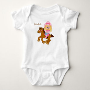 Little Cowgirl Personalised Baby Bodysuit