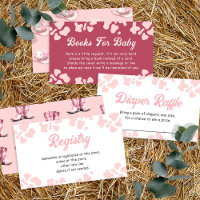 Little Cowgirl pink Rodeo Books Baby Shower