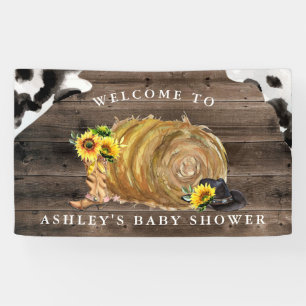 Little Cowgirl Western Baby Shower Welcome Banner