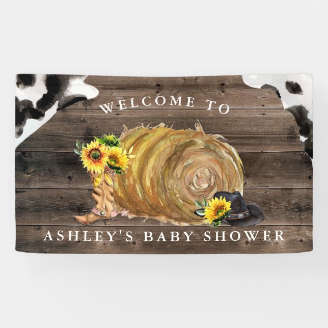 Little Cowgirl | Western Baby Shower Welcome Banner (Horizontal)
