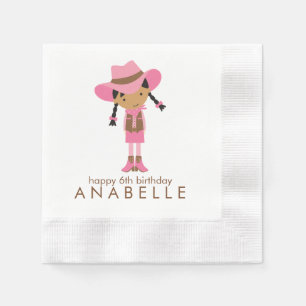 Little Cowgirl Western Birthday Party Napkin