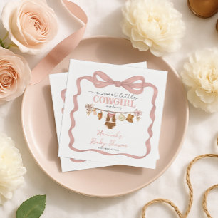 Little Cowgirl Western Clothes Baby Shower Napkin