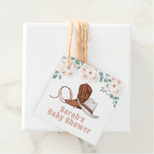 Little Cowgirl Western Floral Baby Shower Favour Tags