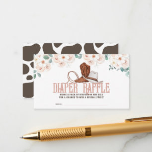 Little Cowgirl Western Floral Diaper Raffle Ticket Enclosure Card