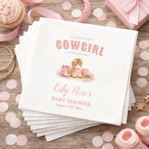 Little Cowgirl Western Girl Baby Shower  Napkin