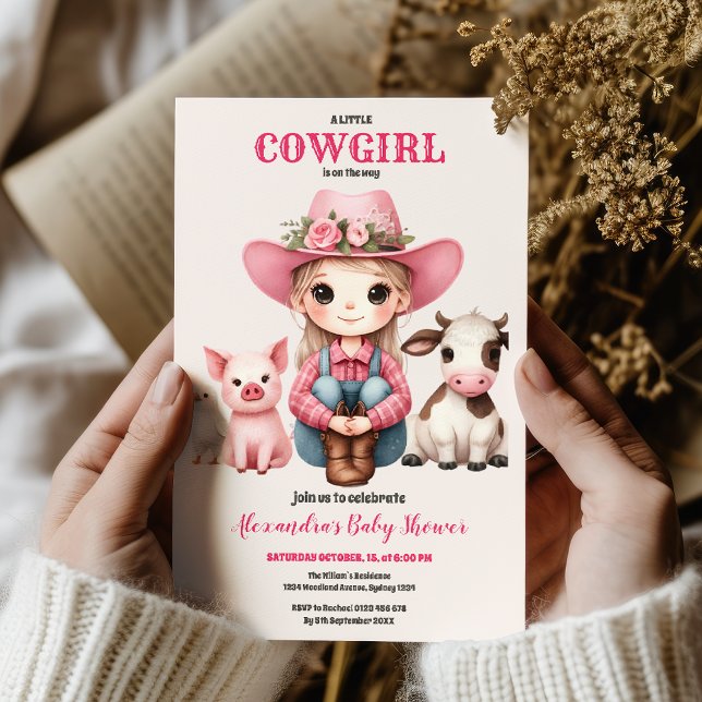 Little cowgirl Wild West Boho Baby Girl Shower Invitation (Creator Uploaded)