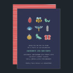 Little Crawlers Kids Birthday Invitation<br><div class="desc">Adorable happy little bug illustrations designed by Shelby Allison. This group of nine bugs include a beetle,  bumble bee,  worm,  spider,  dragonfly,  roly poly,  yellow ladybug,  praying mantis and a butterfly all designed in bright and playful primary colours.</div>