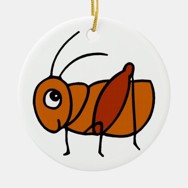 Little Cricket Ceramic Tree Decoration (Front)