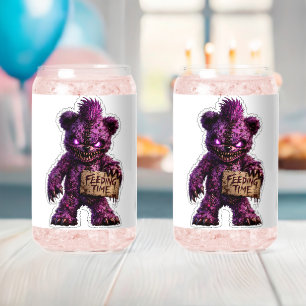 Little critters feeding purple monster drinking gl can glass