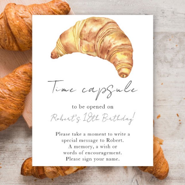 Little Croissant Time Capsule 1st birthday Poster (Creator Uploaded)