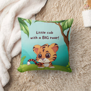 Little Cub Big Roar Square Throw Pillow