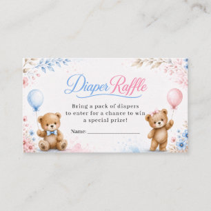 Little Cub Gender Reveal Diaper Raffle Enclosure Card