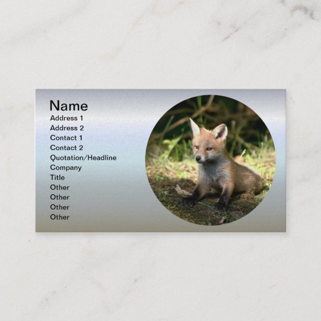 Little Cub Red Fox Business Card (Front)