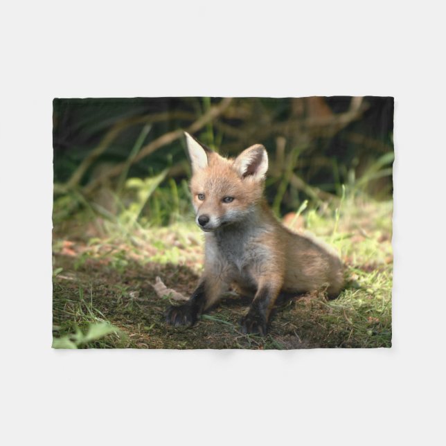 Little Cub Red Fox Fleece Blanket (Front (Horizontal))