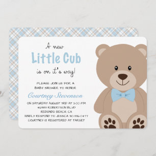 Little Cub Teddy Bear Invitation