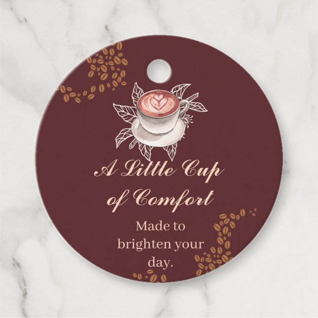 Little Cup of Comfort Coffee Gift Tag (Front)