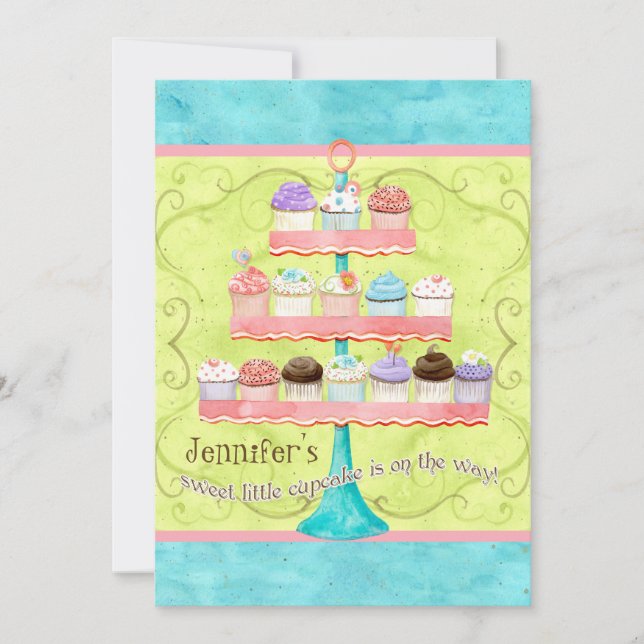 Little Cupcake, Baby Shower Invitations (Front)