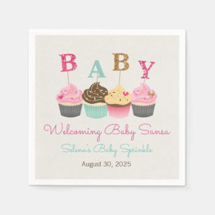 Little Cupcake Baby Sprinkle or Baby Shower Napkin