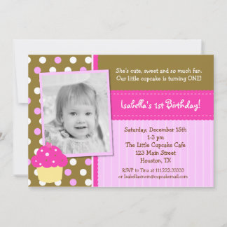 Little Cupcake BIrthday Invitations
