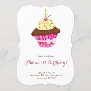 Little Cupcake First Birthday Invitation