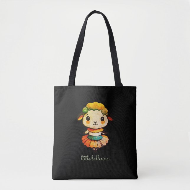 Little Cute Ballerina Sheep Tote Bag (Front)
