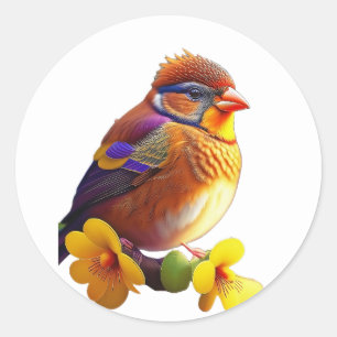 Little cute bird classic round sticker