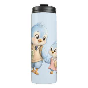 Little Cute Bird Siblings Thermal Travel Tumbler