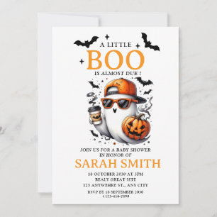 Little cute Boo is Almost Due Baby Shower Invitation