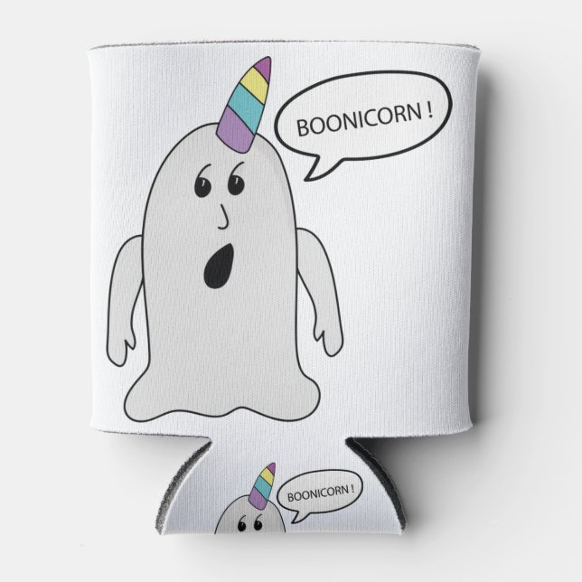 Little Cute Boonicorn Ghost Can Cooler (Front)