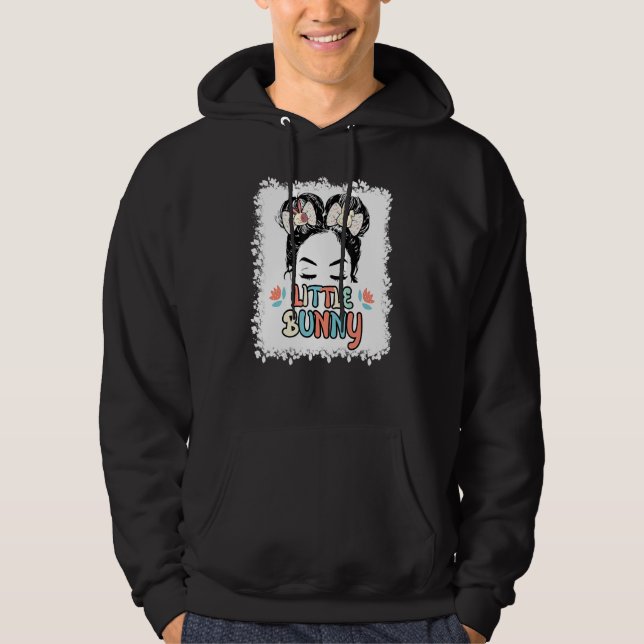Little Cute Bunny Girl Face Happy Easter Day Hoodie (Front)