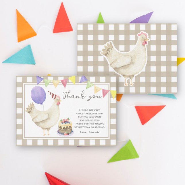 Little Cute Chick birthday party thank you Card (Creator Uploaded)