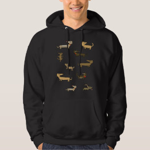 Little Cute Dachshund Sausage Dog Stickers Set Hoodie