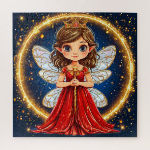Little Cute Fairy in red dress Jigsaw Puzzle