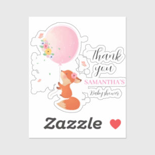Little cute fox with balloon sticker