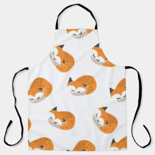 Little cute foxes sleep on a white background. Sea Apron