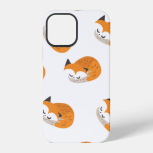 Little cute foxes sleep on a white background. Sea iPhone 12 Case