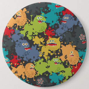 Little cute funny monsters 6 cm round badge