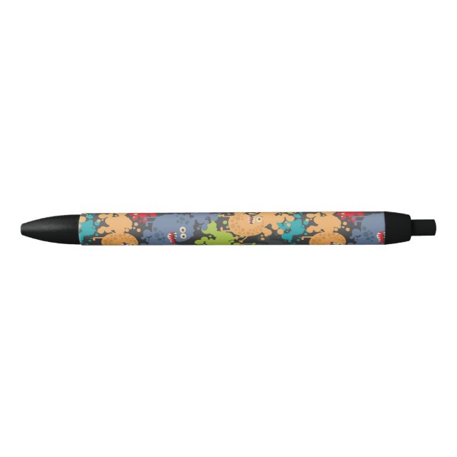 Little cute funny monsters black ink pen (Front)