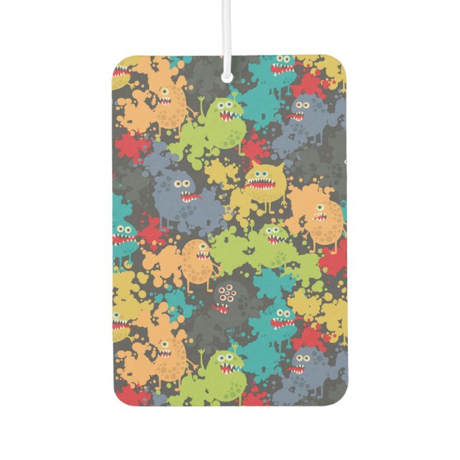 Little cute funny monsters car air freshener (Front)