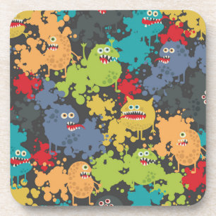 Little cute funny monsters coaster