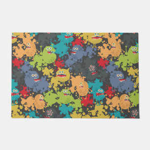 Little cute funny monsters doormat
