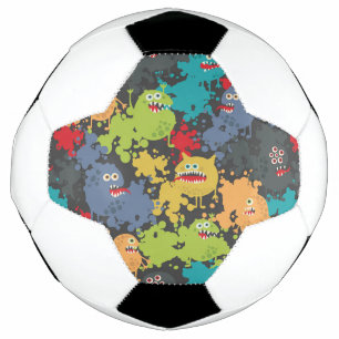 Little cute funny monsters football