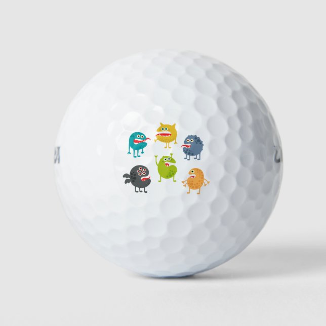 Little cute funny monsters golf balls (Front)