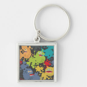 Little cute funny monsters key ring