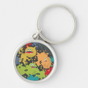 Little cute funny monsters key ring